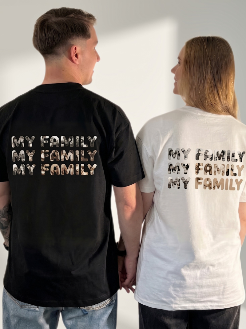 Personalizuoti marškinėliai su nuotraukomis "MY FAMILY"