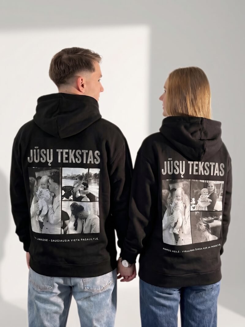 Personalizuotas megztinis su nuotraukomis ir jūsų pasirinktu žodžiu