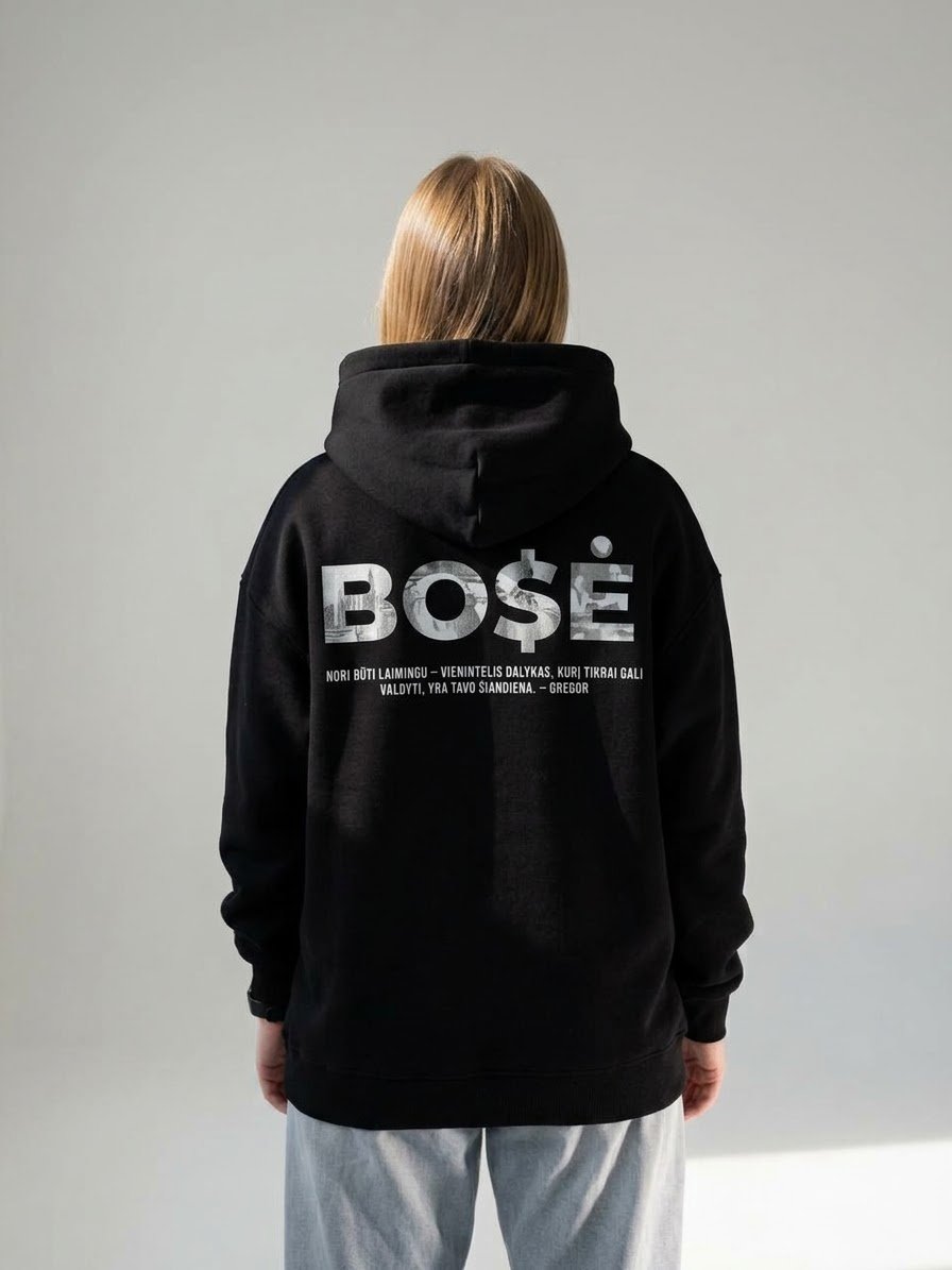 Personalizuotas megztinis su nuotraukomis „BO$Ė“